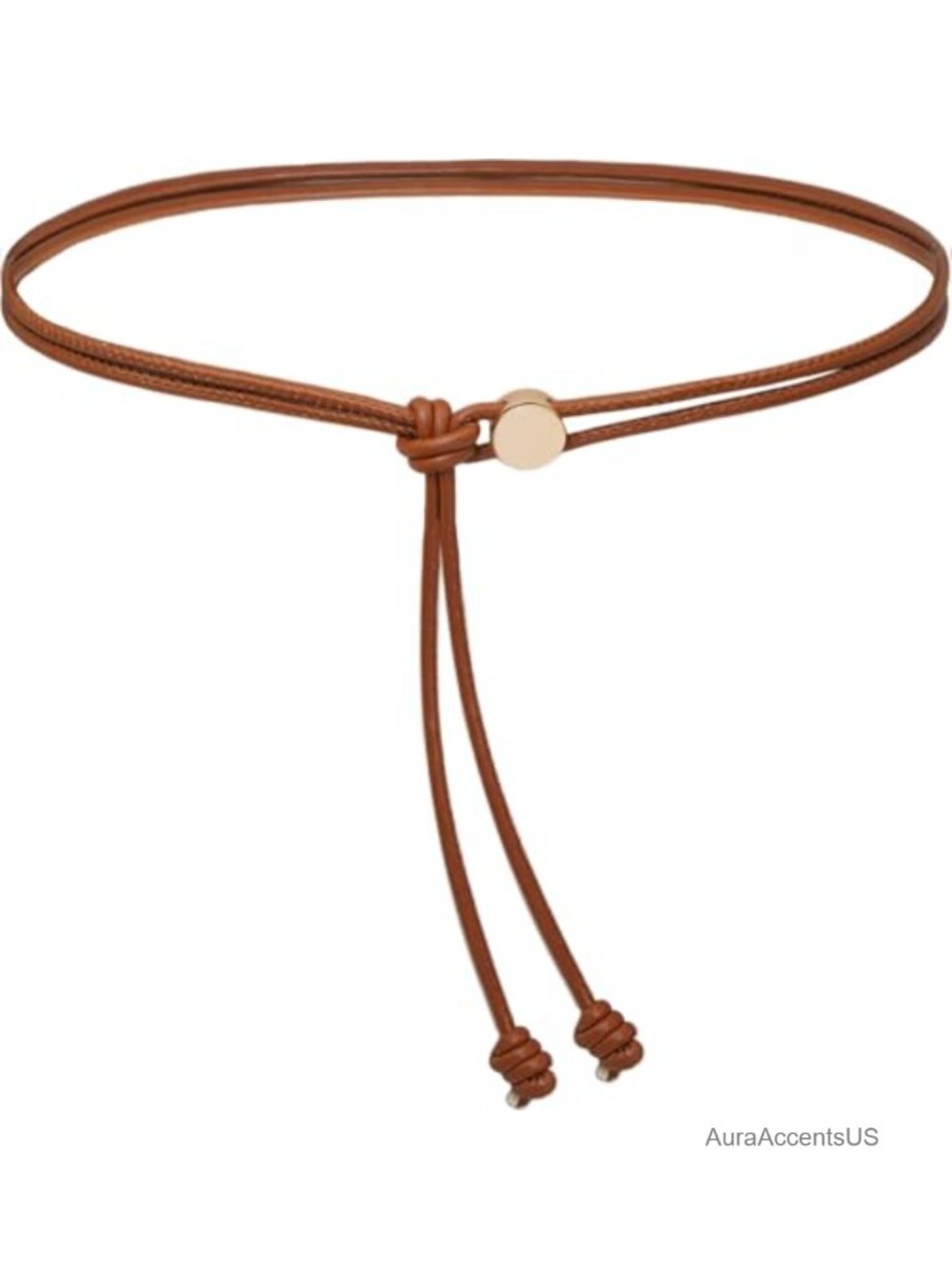 Skinny PU Leather Knotted Rope Belt for Dresses